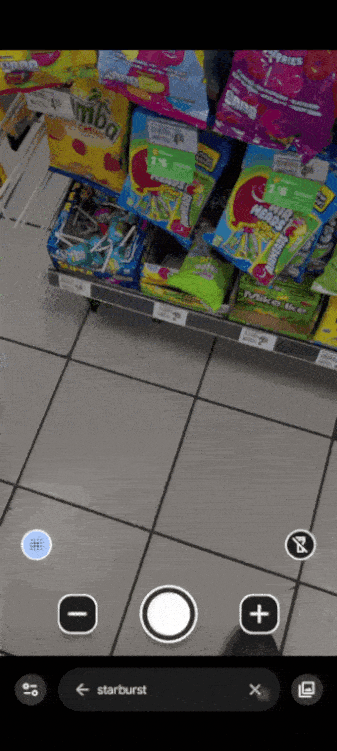 Animated GIF showing the Live Search feature highlighting text on a menu.