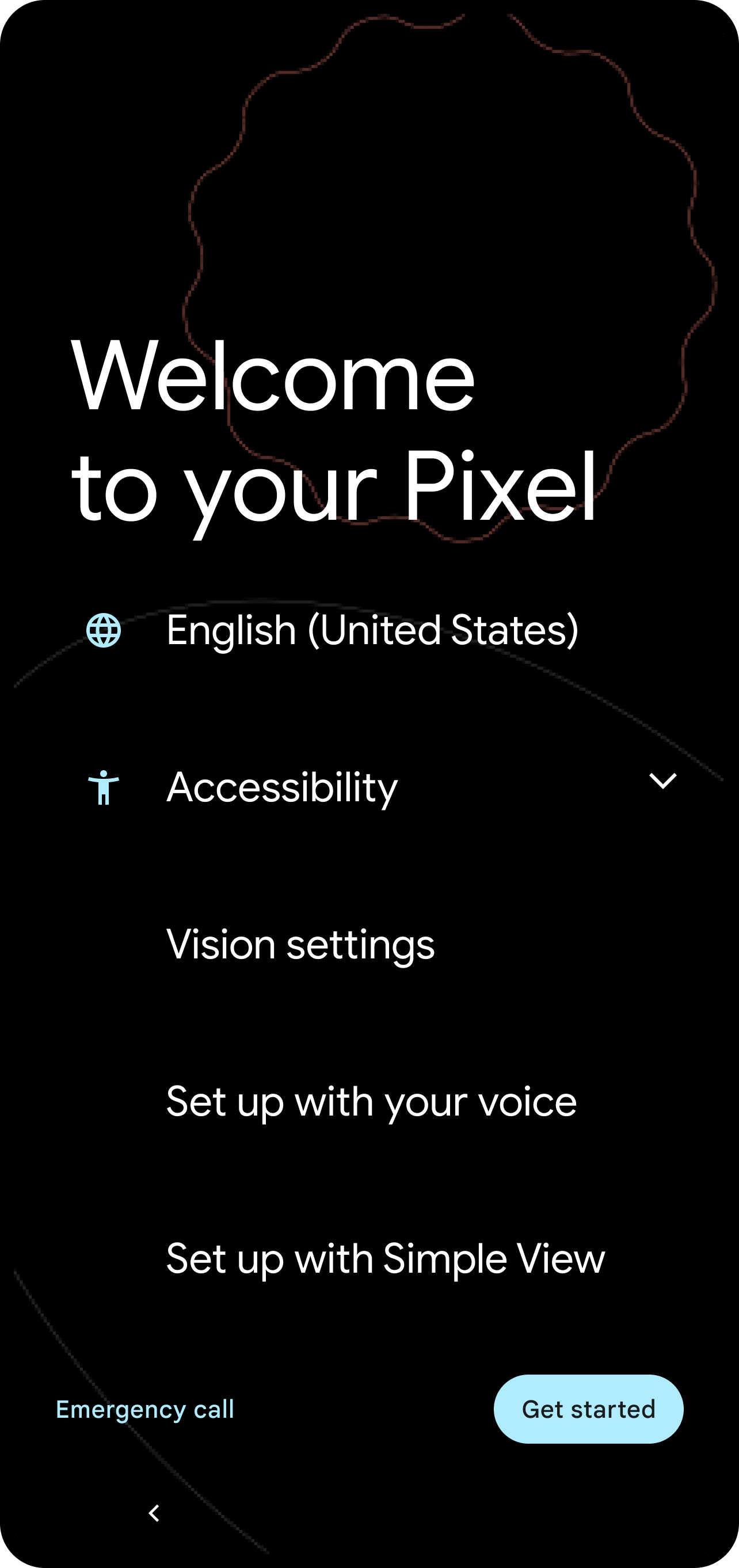 Simple View setup screen 2